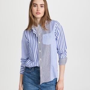 Alex Mill Blue and White Striped Button Down Shirt